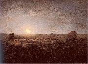 Jean-Franc Millet The Sheep Meadow Moonlight oil